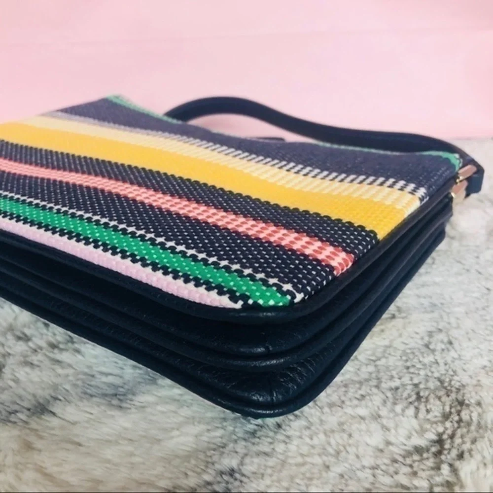 Kate Spade Boardwalk Stripe Crossbody Bag Triple Compartment NWT